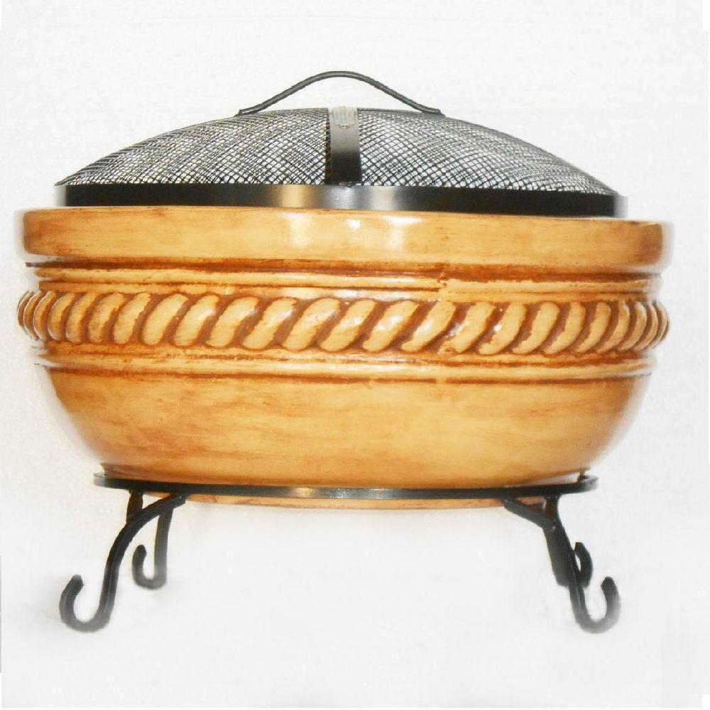 Hampton Bay Fp Rope 20 In Clay Fire Pit With Iron Stand Vip Outlet