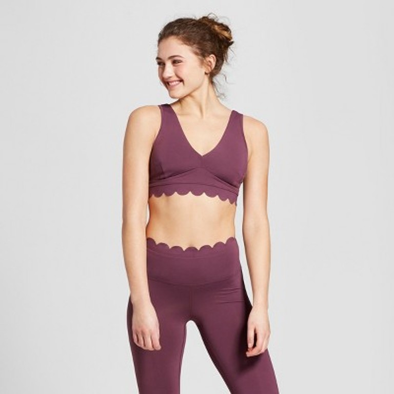 scalloped sports bra