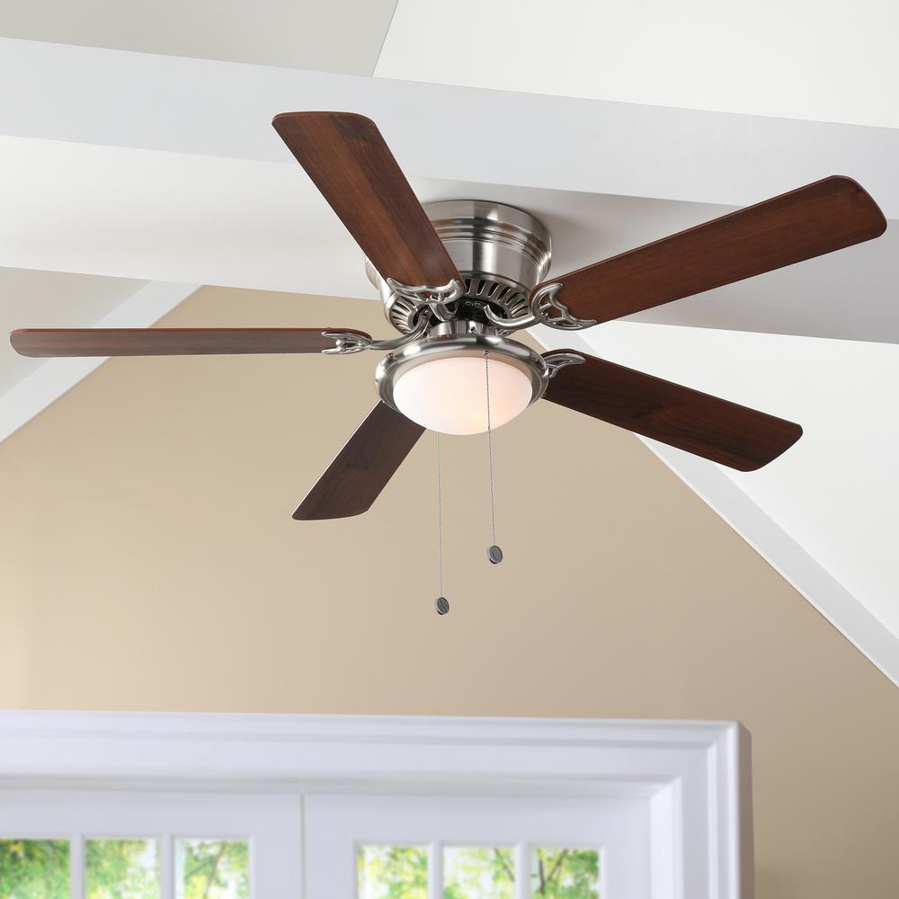 Hampton Bay Al383 Bn Hugger 52 In Brushed Nickel Ceiling Fan Vip Outlet