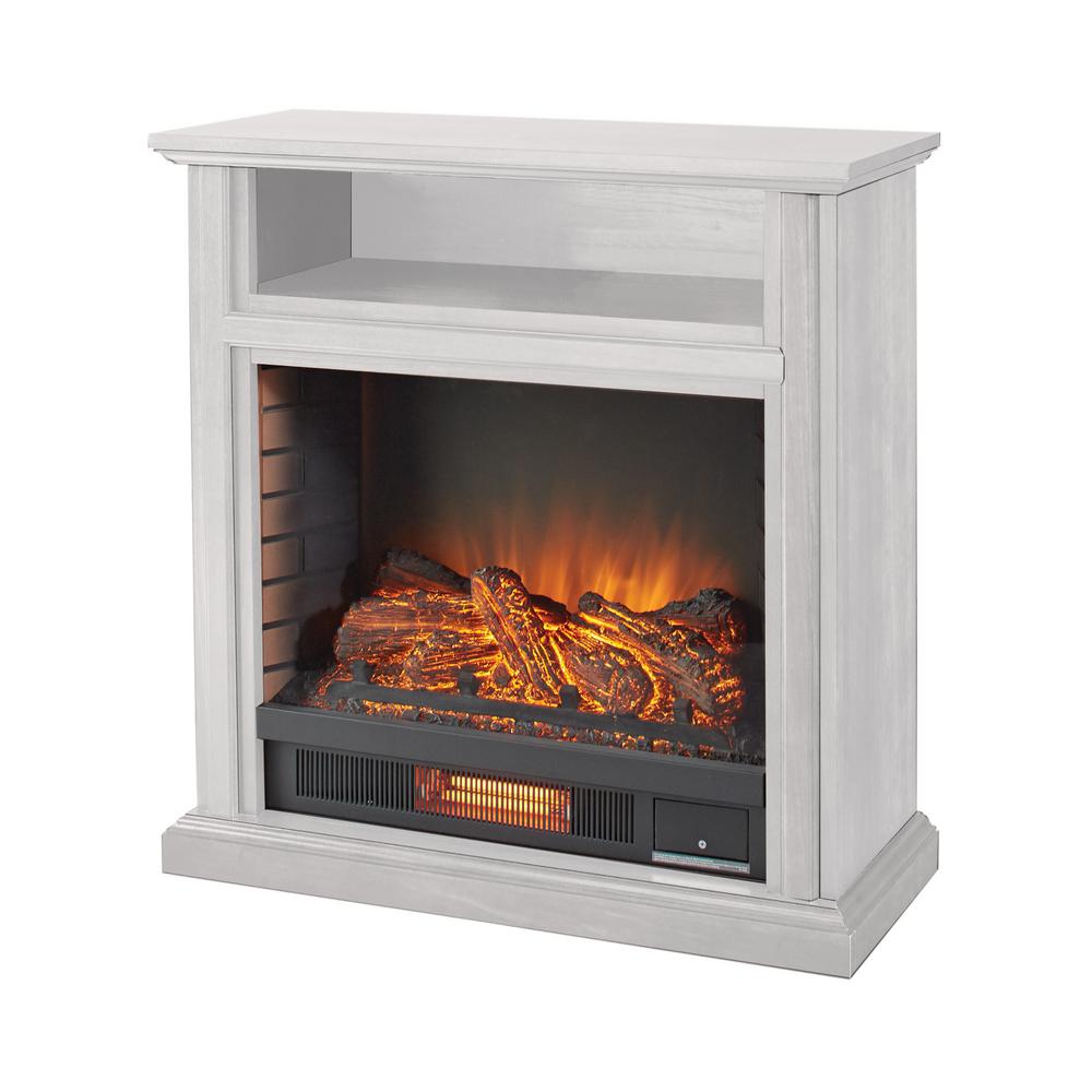 Hampton Bay 25 805 50 Ansley 32 In, Hampton Bay Infrared Electric Fireplace With Shelf