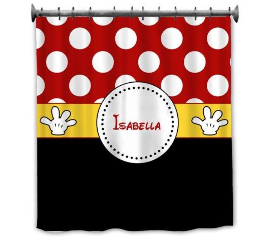 Name Lucas aBaby Custom Mickey Mouse Inspired Personalized Shower Curtain 