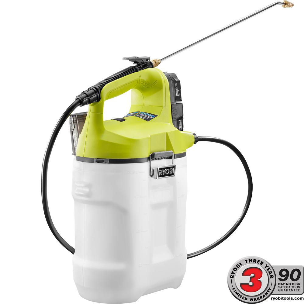 Ryobi P2830A ONE+ 18-Volt Lithium-Ion Cordless Gal. Chemical Sprayer with 2.0  Ah Battery and Charger VIP Outlet