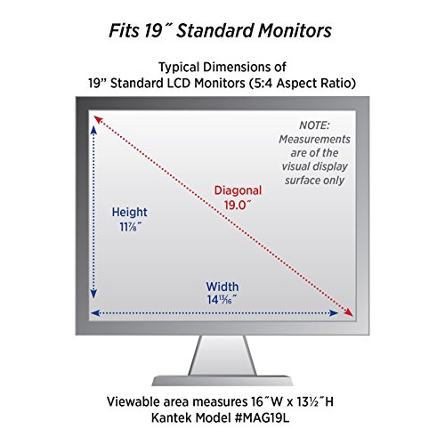 19 inch monitor width height