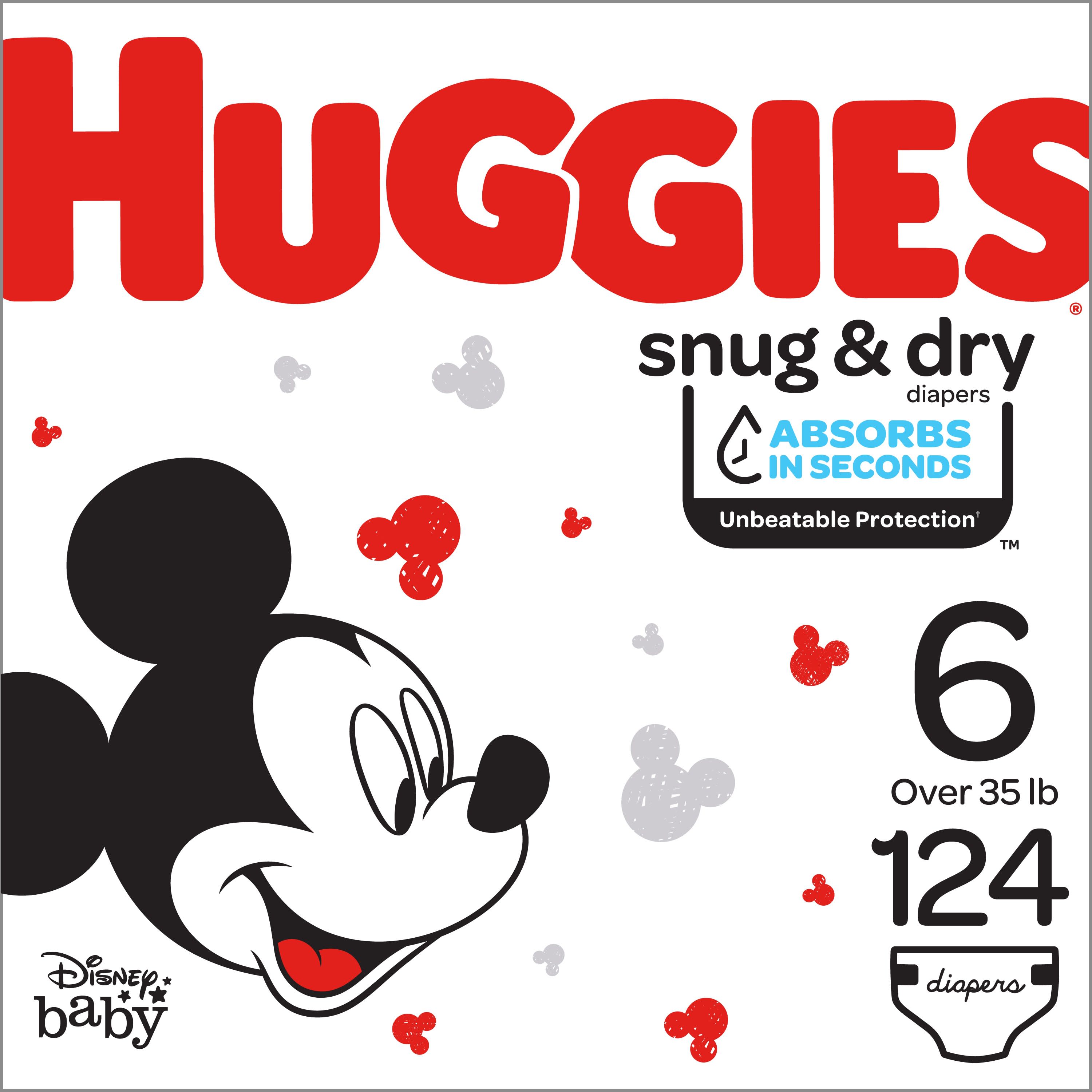One Month Supply Size 6 Huggies Snug & Dry Baby Diapers 124 Ct 