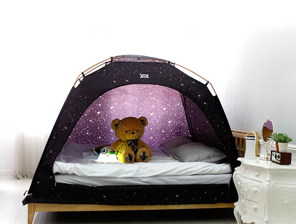 CAMP 365 Childs Indoor Privacy and Play Tent on Bed Sleep Cozy in Drafty Room Medium, Starlight 