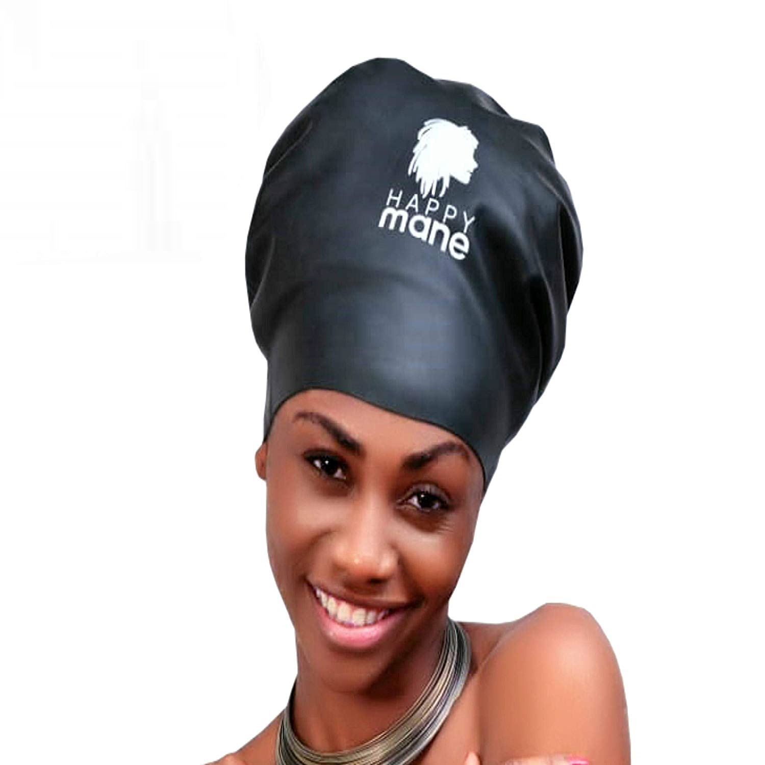 Dr Happy Mane Large Extra Large XL Silicone Swim Cap for Braids and Dreadlocks 