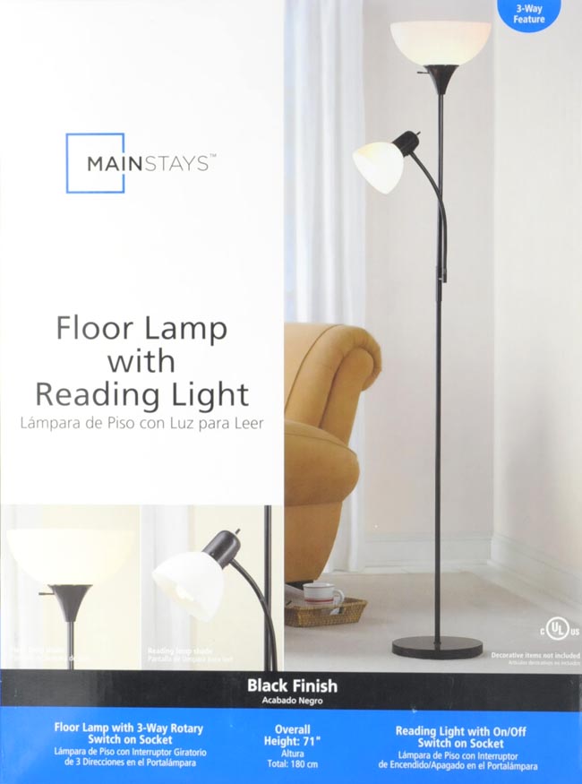 mainstay floor lamp with reading light