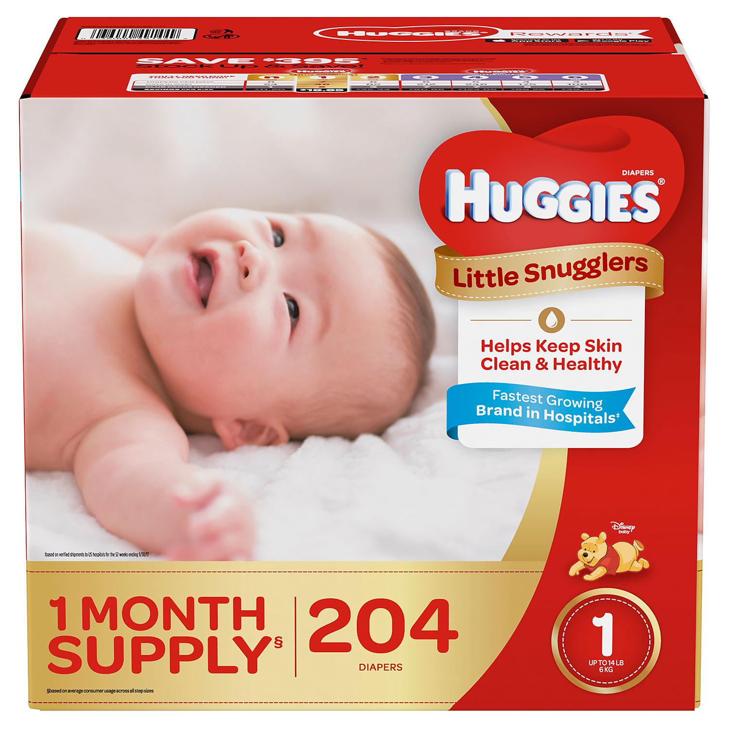 Huggies Little Snugglers Diapers, Disney Baby, 1 (Up to 14 lb) - 32 diapers