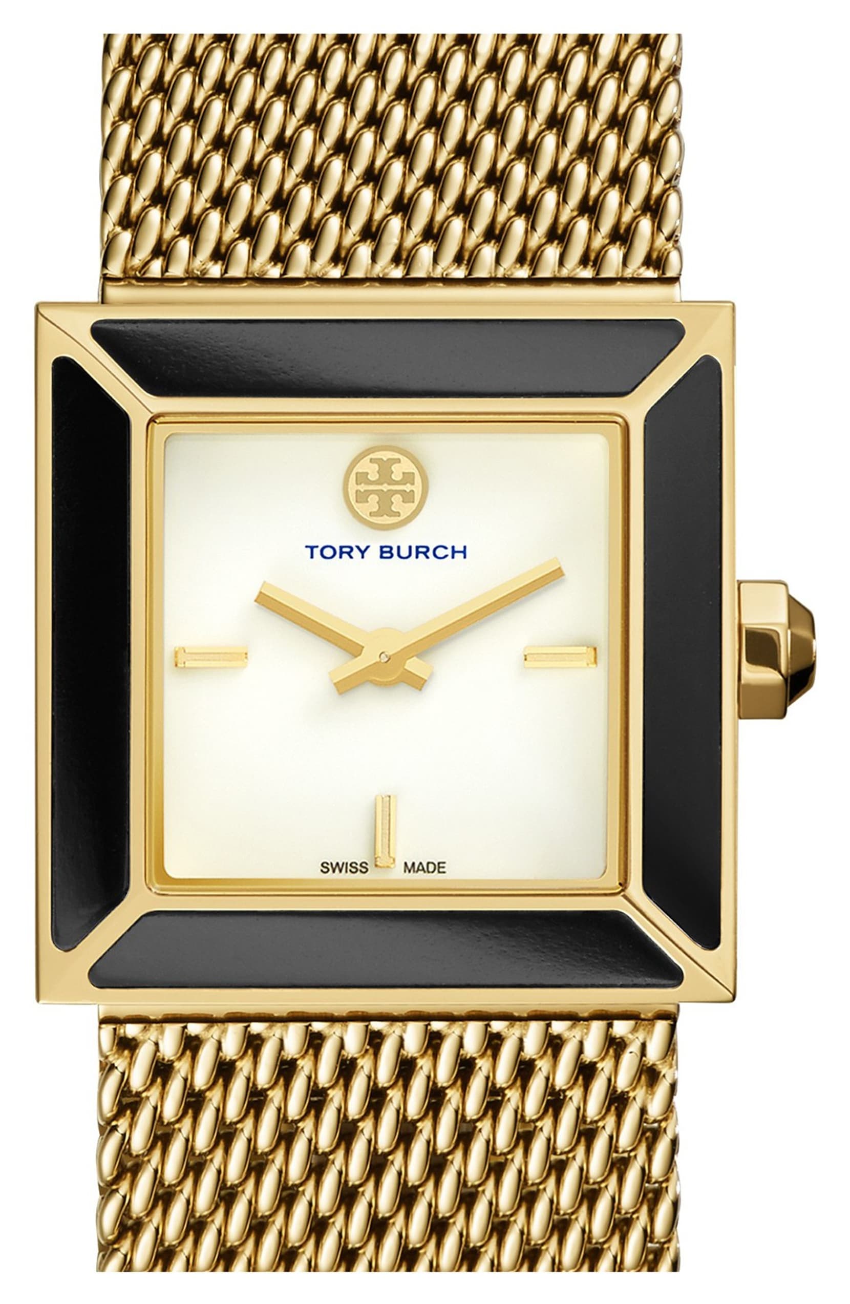 Tory Burch TRB5100 'Sawyer' Square Mesh Strap Watch, 25mm - VIP Outlet