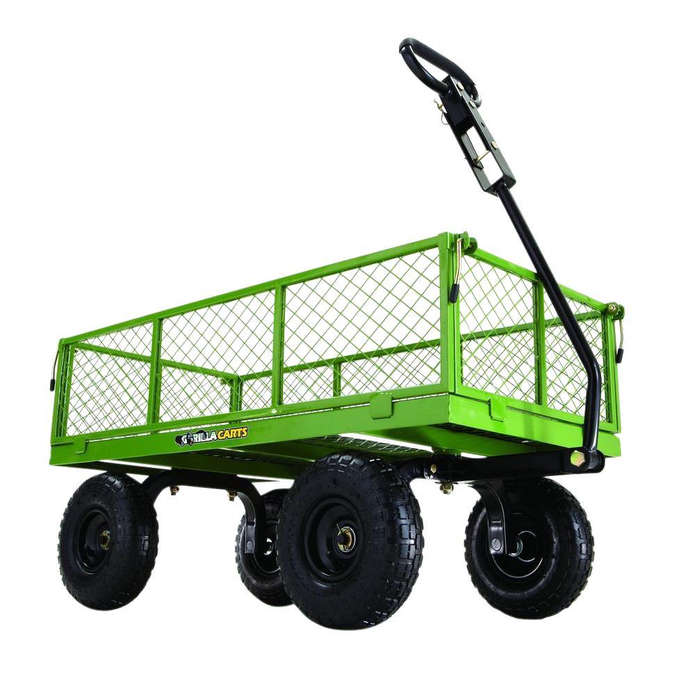 Yard Wheelbarrow Garden Hauling Utility Cart 800 lb Steel GOR801 Gorilla Carts 