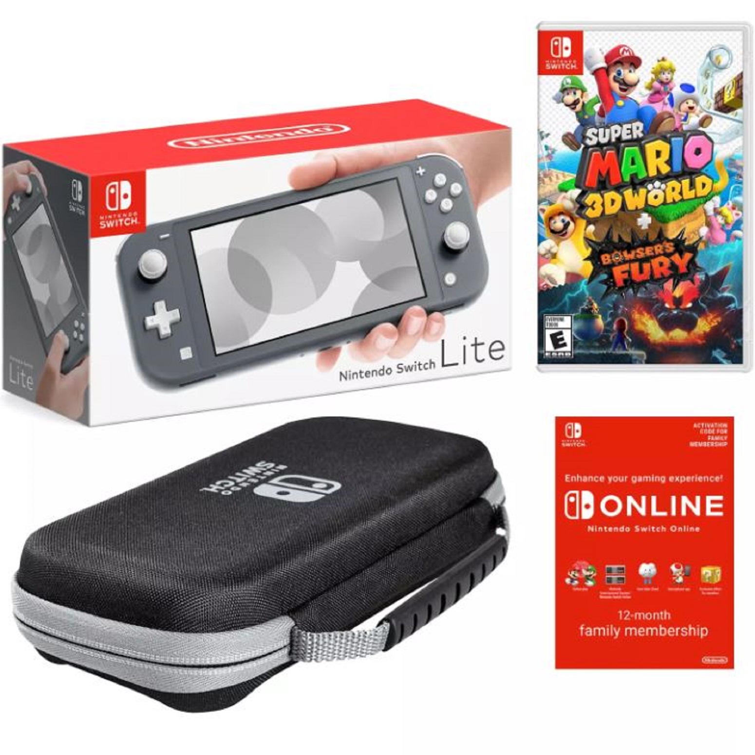 nintendo switch lite grey bundle